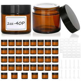 AstrivixDD amber glass jar 2oz with lid ready for essential oils storage