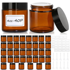AstrivixDD 4oz amber glass jar with lid for safe essential oil storage.