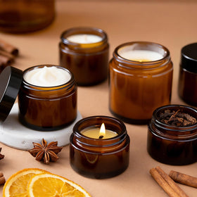 AstrivixDD round glass jar storage setup for spices or cosmetics
