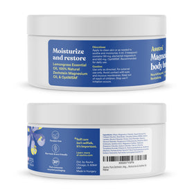 ASUTRA Almond oil and shea butter blend for smooth skin.