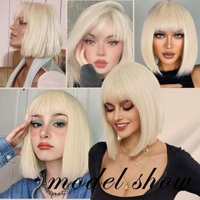 ATAYEA blonde bob wig ideal for cosplay, parties, and daily use.