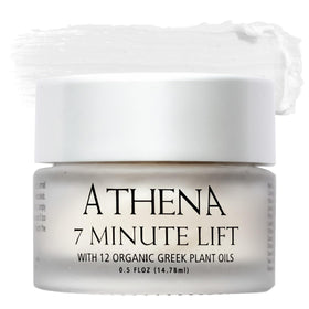 Athena 7 Minute Lift bottle pour showing quick lifting potential for smoother skin.