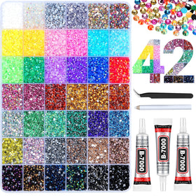 Atifober 45000pcs 3mm rhinestones in 42 colors for versatile bedazzling projects.