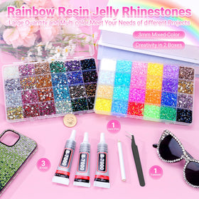 Atifober rhinestones 48 colors AB plated for sparkle on outfits.