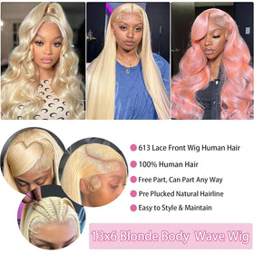 Atilck 613 lace front wig deep-part area close-up highlighting 6-inch parting space