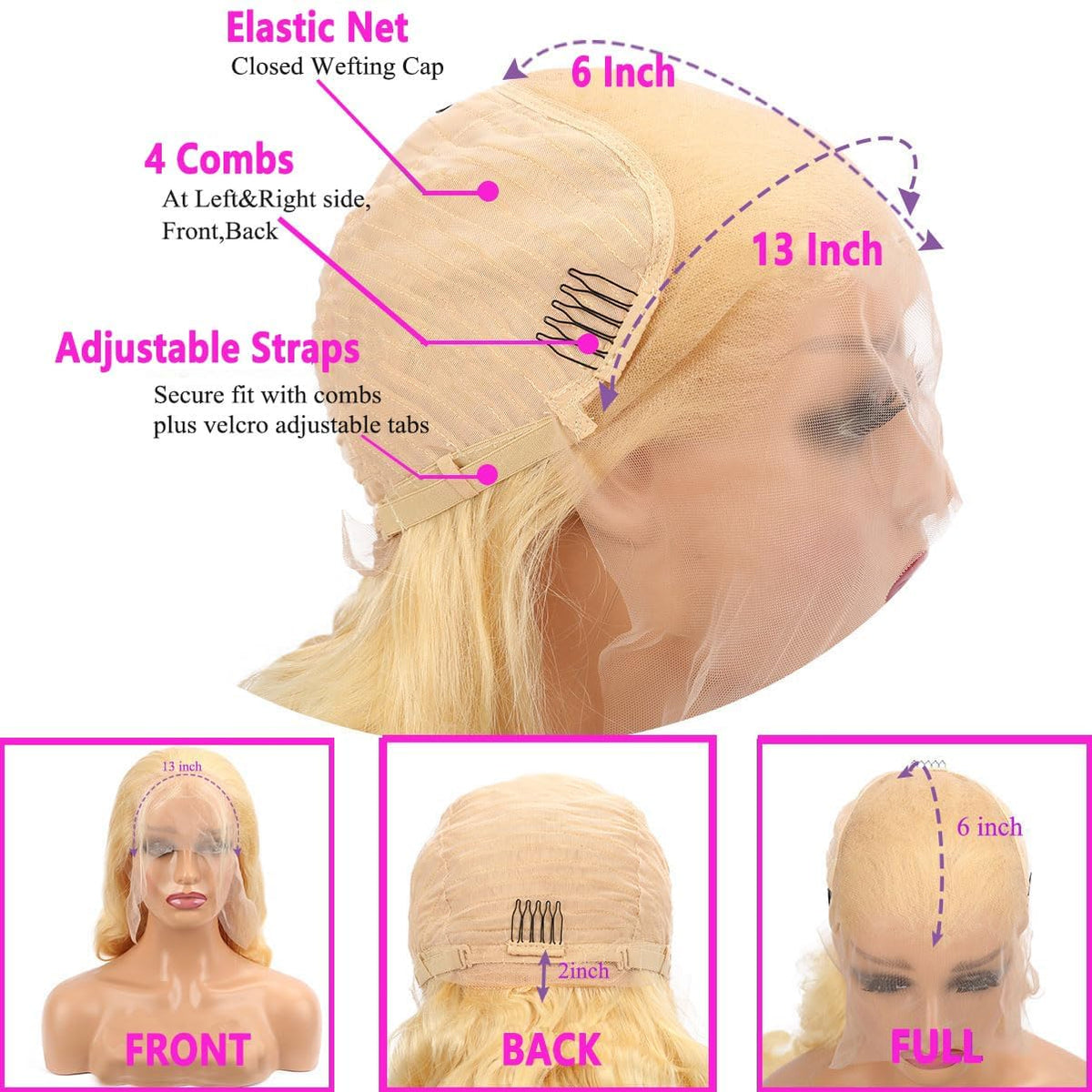 Atilck ash-blonde wig pre-plucked hairline close-up with natural baby hairs