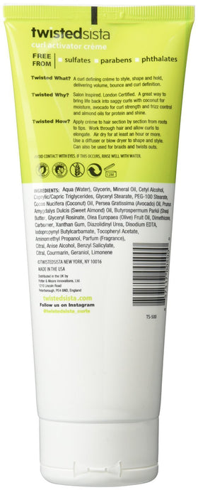 Atlas Ethnic Company Twisted Sista Curl Activator cream jar shows avocado oil for smoother, more defined curls.