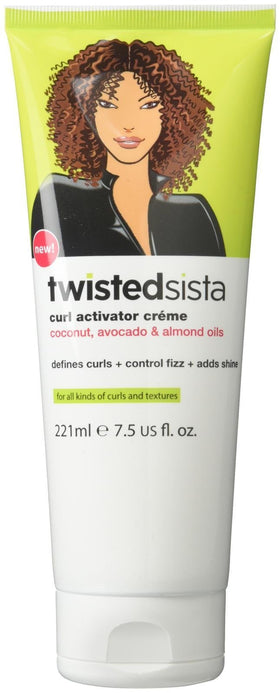 Atlas Ethnic Company Twisted Sista Curl Activator bottle with coconut oil enhances shine and definition.