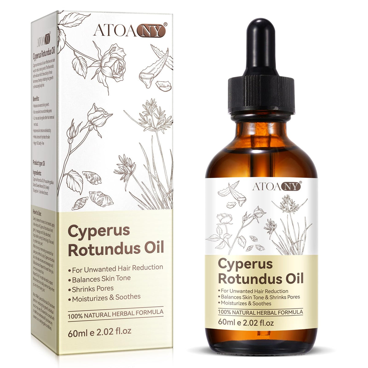 ATOANY Cyperus Rotundus Oil bottle pour shows easy, skin-friendly application