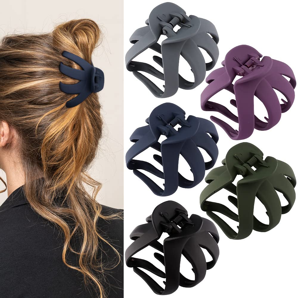 ATODEN large octopus clip in matte black holds thick hair securely