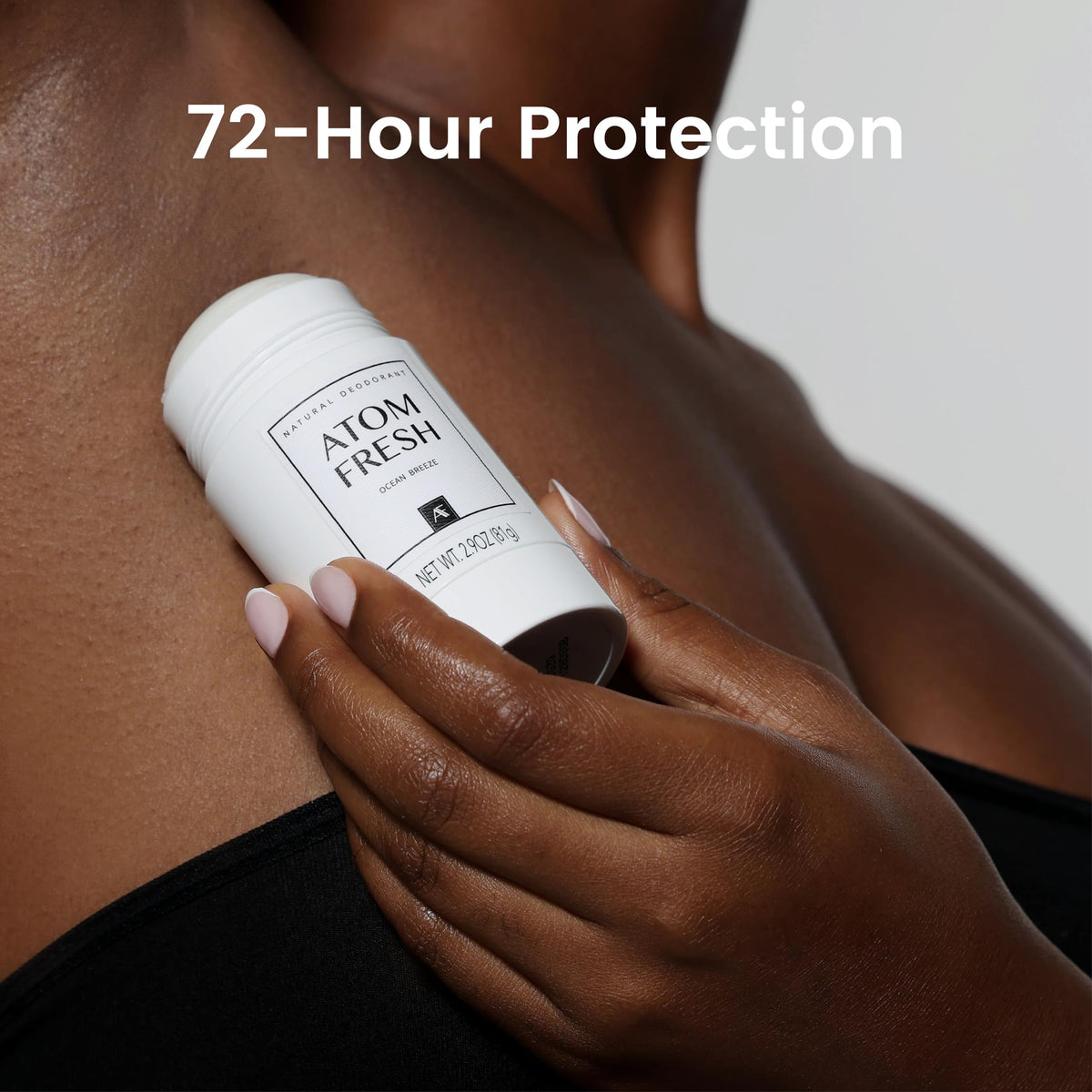 Atom Fresh deodorant stick designed for sensitive underarms