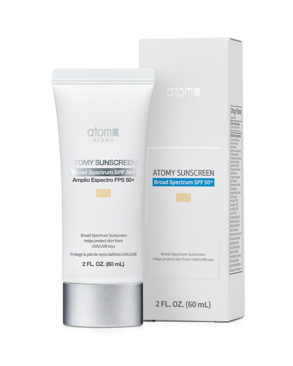 Atomy Sunscreen texture close-up reveals moisturizing, lightweight feel for daily wear.