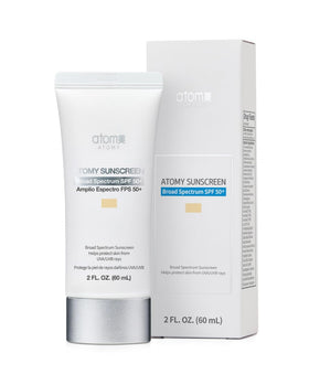 Atomy Sunscreen texture close-up reveals moisturizing, lightweight feel for daily wear.