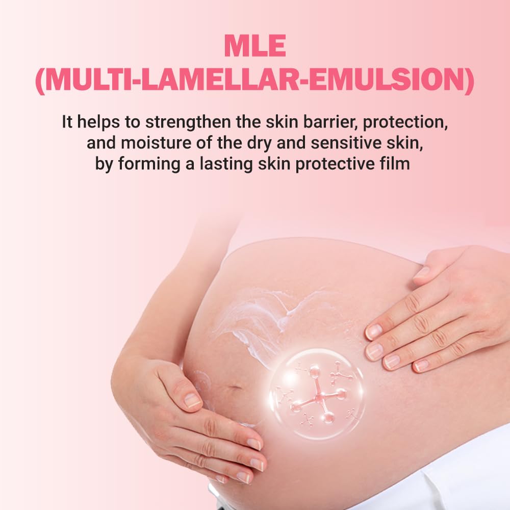 ATOPALM product on the belly during application illustrating soothing care