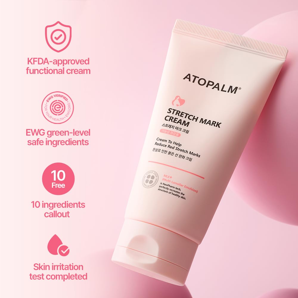 ATOPALM clinical test chart illustrating reported improvements in texture and redness