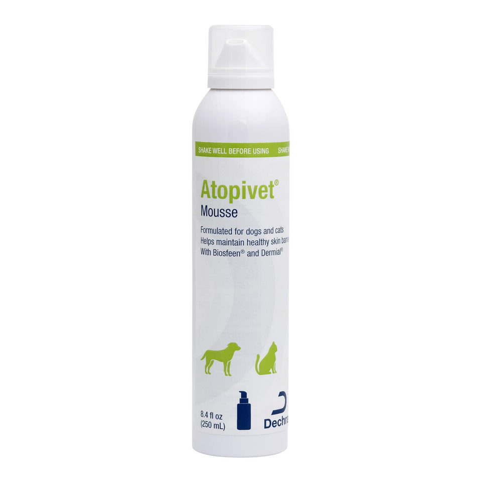 Atopivet Skin Care Mousse on pet fur for hydrating skin support