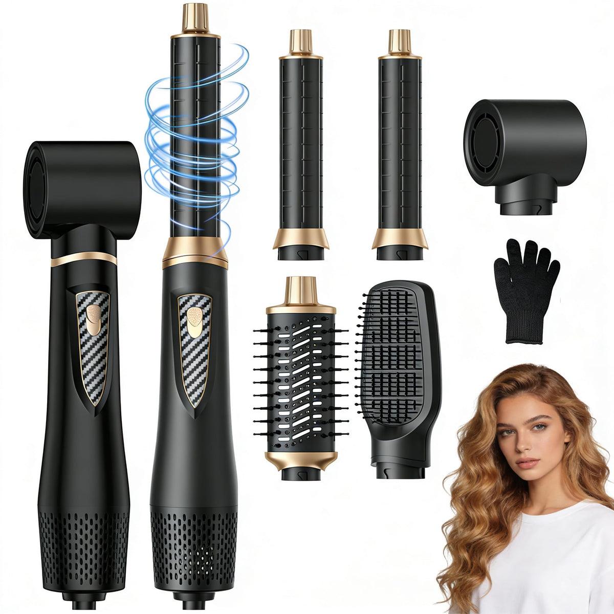 Atopskins 5in1 hair dryer brush in use for quick-drying and salon-style styling.