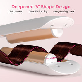Ceramic tourmaline coating on Atopskins Crimper Waver for shiny curls