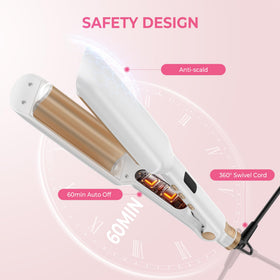 Sleek white-gold finish on Atopskins Hair Crimper Waver