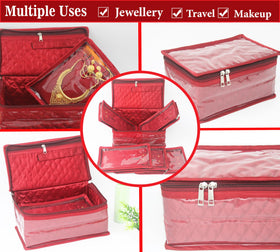 atorakushon satin makeup pouch maroon durable outer case protection