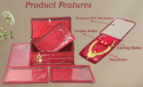 atorakushon jewelry organizer maroon secures necklaces and earrings neatly