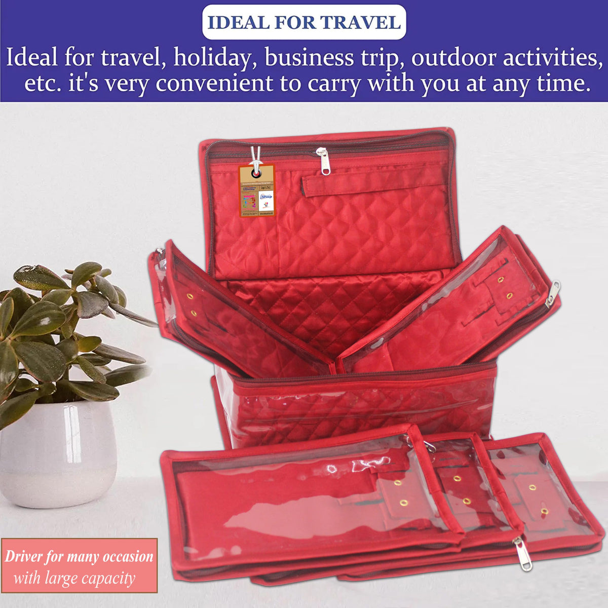 atorakushon satin makeup pouch maroon portable stylish organizer