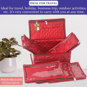 atorakushon satin makeup pouch maroon portable stylish organizer