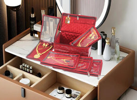 atorakushon travel jewelry pouch maroon keeps rings and necklaces organized
