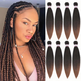 ATRAENTE pre stretched braiding hair in ombre T1B/30 for easy crochet install.