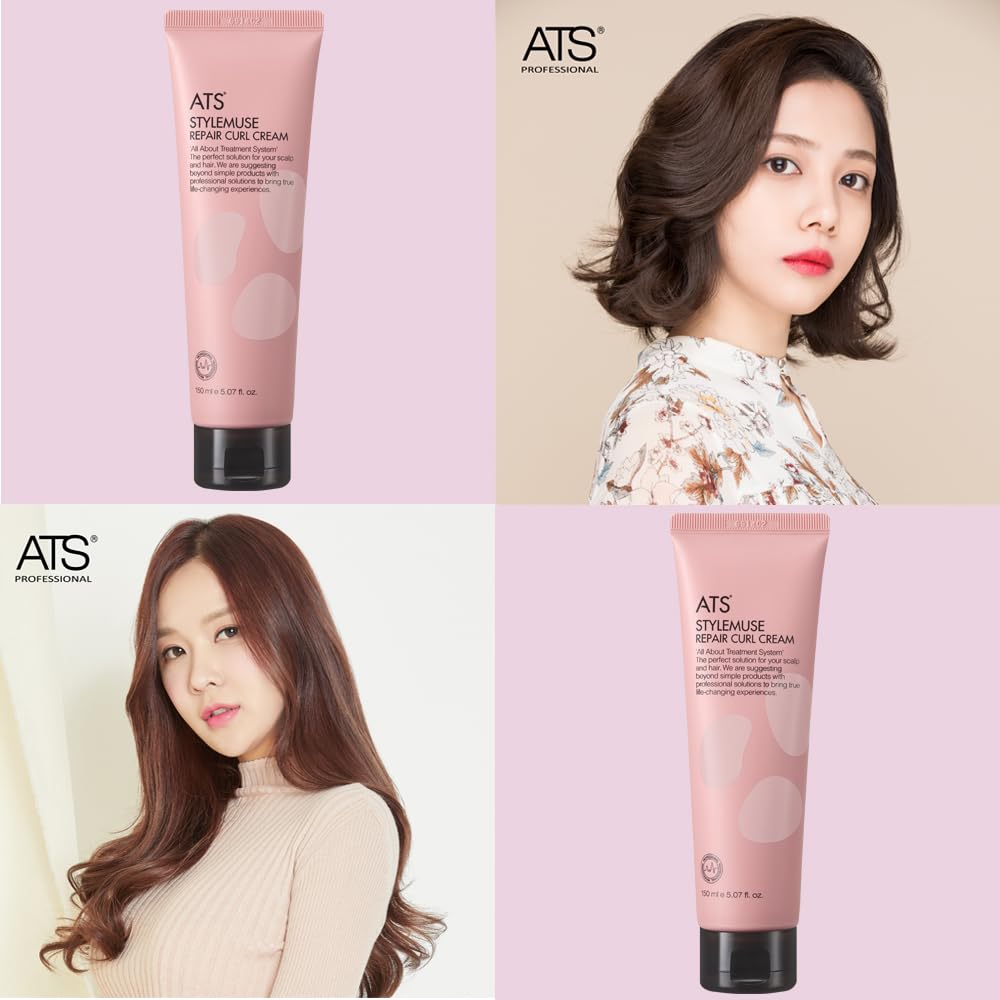 ATS Professional STYLEMUSE Repair Curl Cream smoothing damp hair for lift at the roots