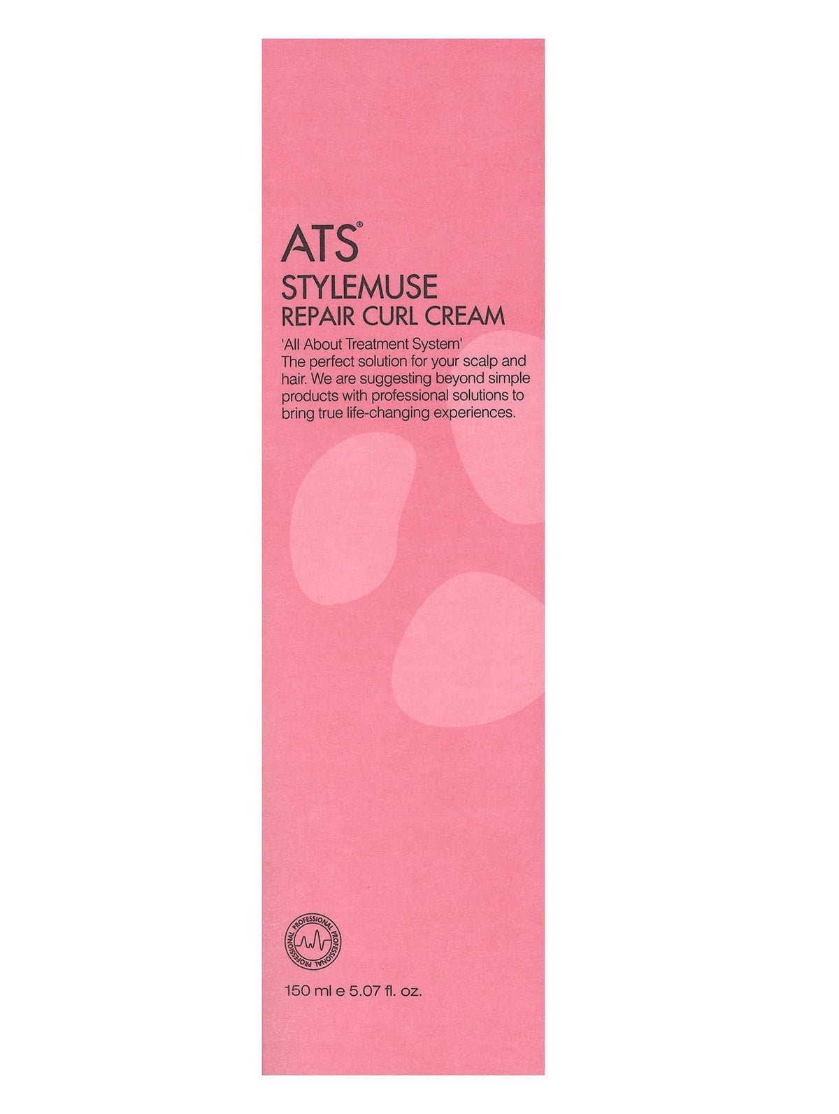 ATS Professional STYLEMUSE Repair Curl Cream packaging highlights five hyaluronic complex