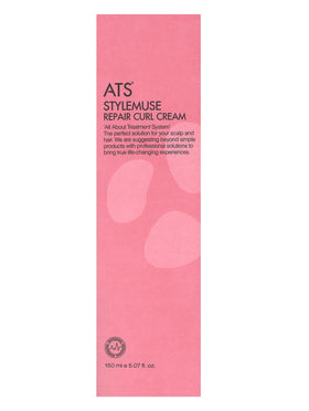 ATS Professional STYLEMUSE Repair Curl Cream packaging highlights five hyaluronic complex