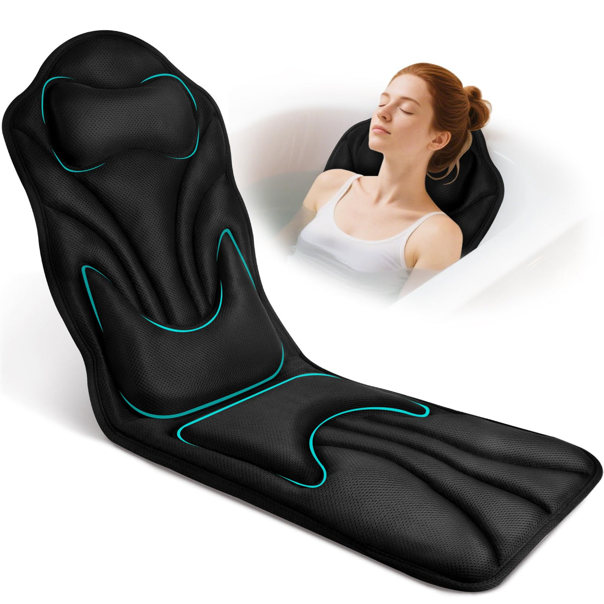 Atsuwell full body bath pillow neck cushion supports your head during soaking