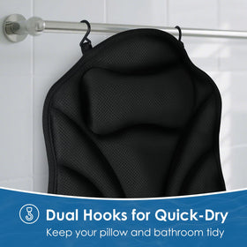 Atsuwell bath pillow with 11 suction cups stays firmly in place