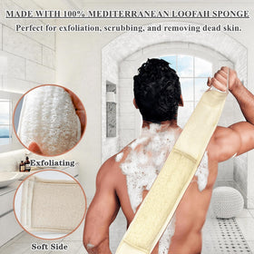 ATTEASAY loofah pad body scrubber for deeper cleansing during showers