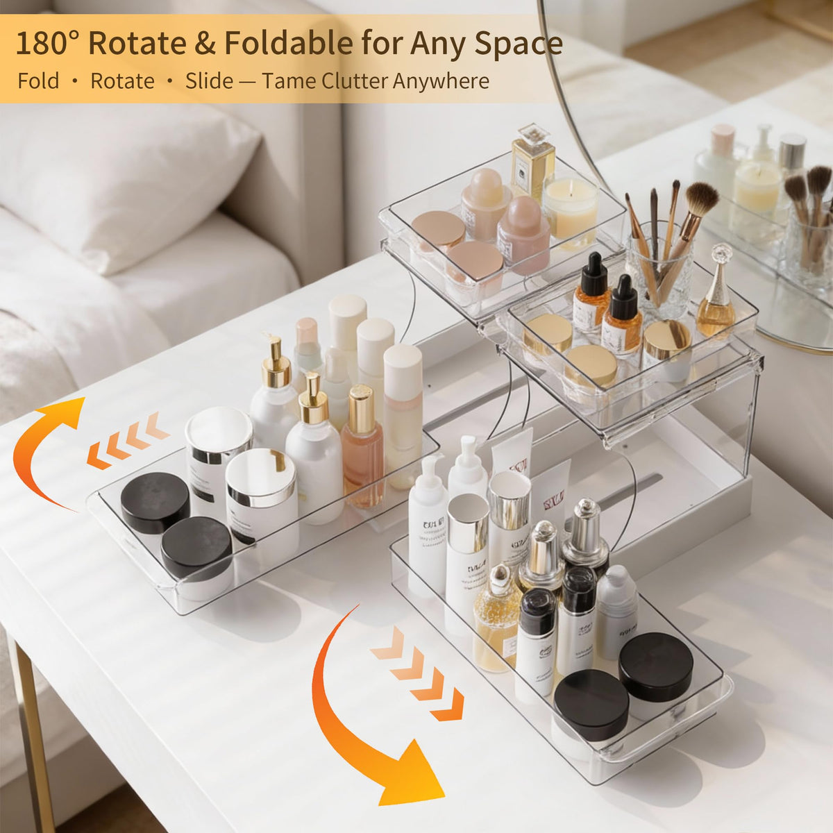 Attelite 2-tier storage drawers keep lipsticks and palettes neatly organized