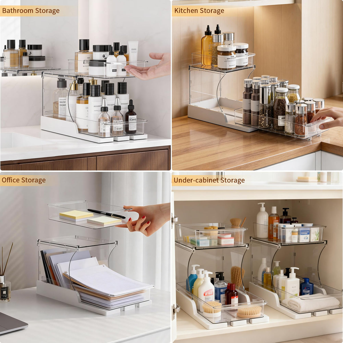 Two-pack Attelite organizer doubles storage across spaces.