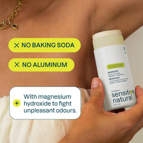 ATTITUDE baking soda free deodorant with oat nourishes skin while soothing dryness.