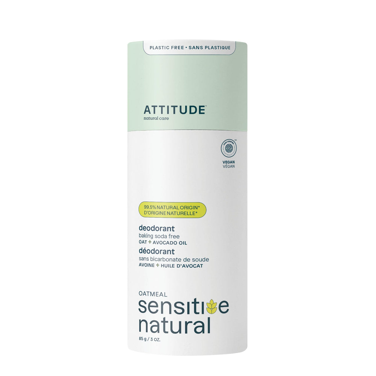 ATTITUDE deodorant in biodegradable packaging for plastic-free routines.