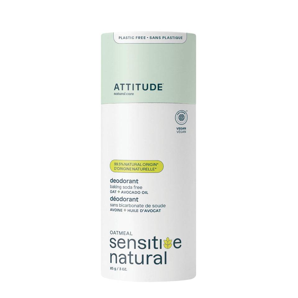 ATTITUDE deodorant in biodegradable packaging for plastic-free routines.