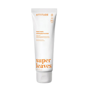 ATTITUDE Body Cream with orange leaves bottle provides daily hydration for smooth skin.