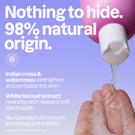 ATTITUDE Body Wash fragrance swirls highlight Coconut & Wild Berries aroma.