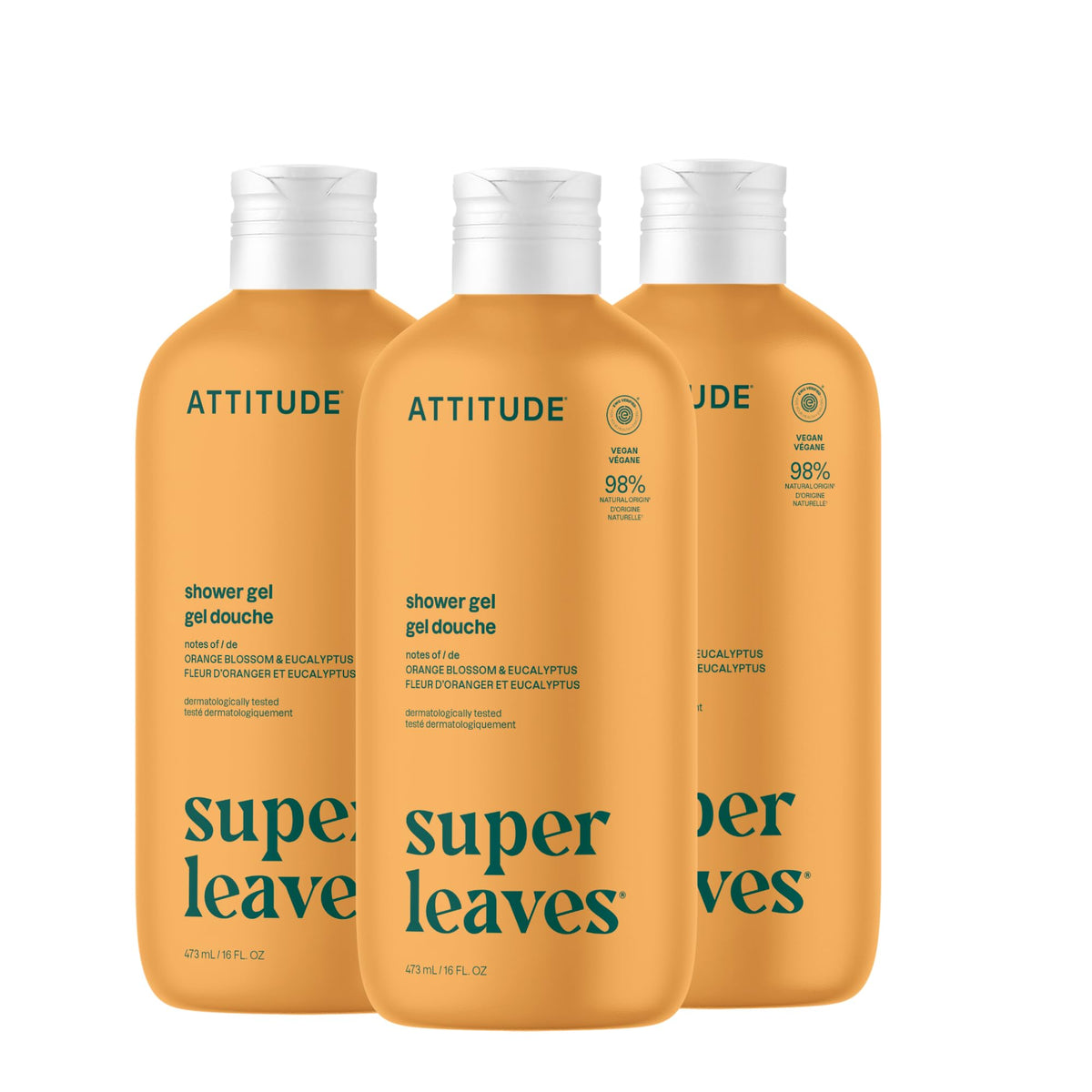 ATTITUDE Body Wash orange blossom eucalyptus bottle showing refreshing fragrance for daily cleansing