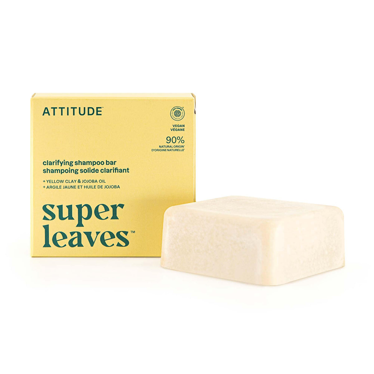 ATTITUDE Clarifying Shampoo Bar with yellow clay for oil absorption and refreshed hair