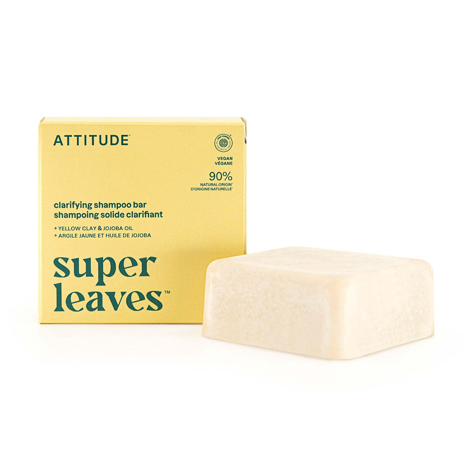 ATTITUDE Clarifying Shampoo Bar with yellow clay for oil absorption and refreshed hair