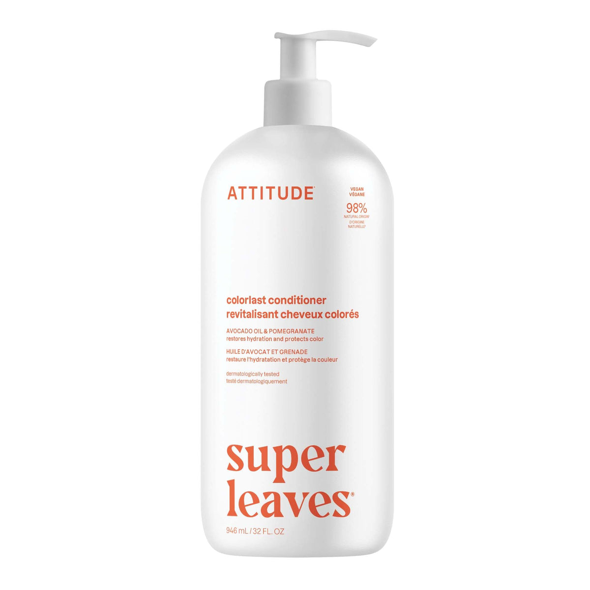 ATTITUDE Colorlast Conditioner bottle highlights color protection and avocado oil.