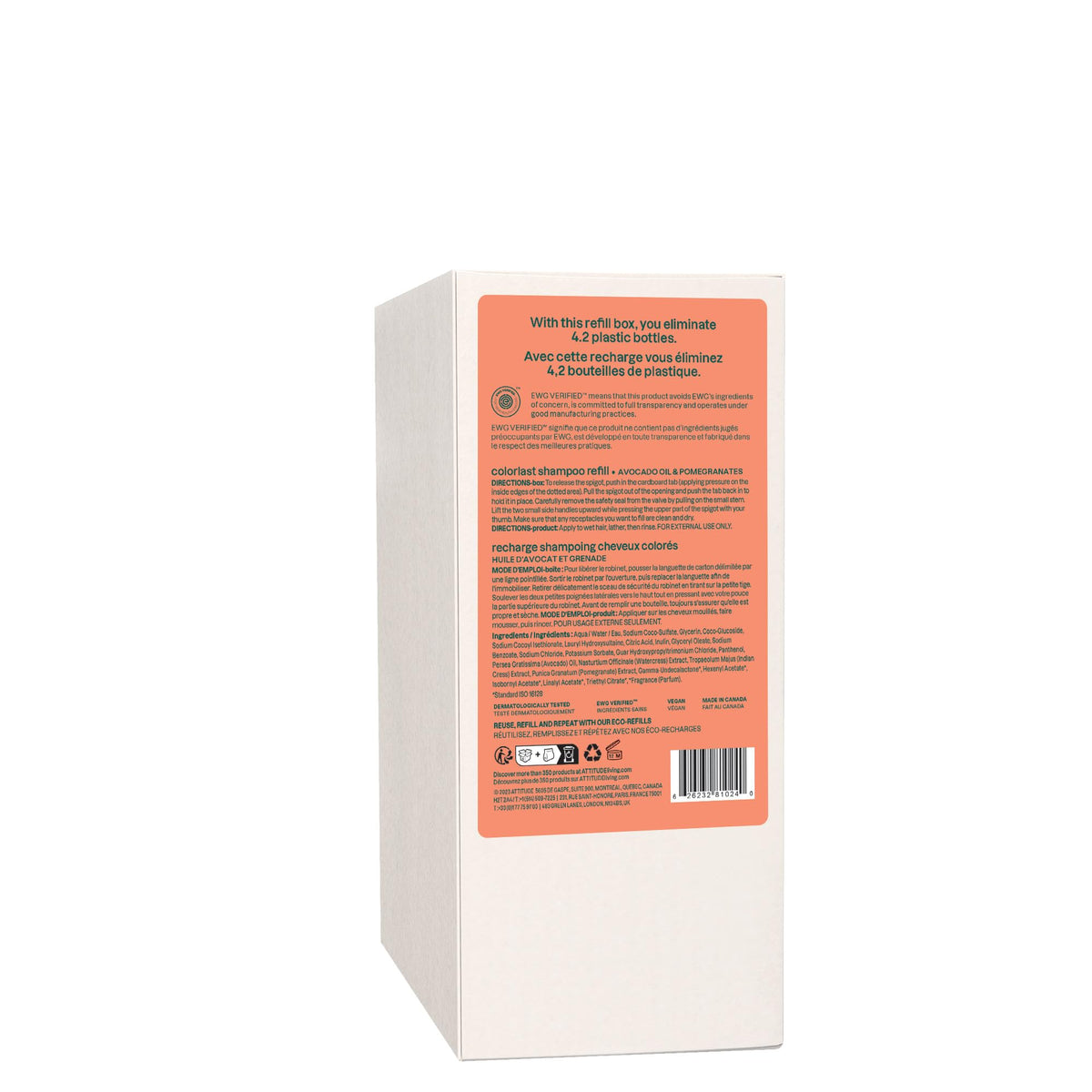 ATTITUDE Colorlast bulk refill bottle supports ongoing color maintenance.