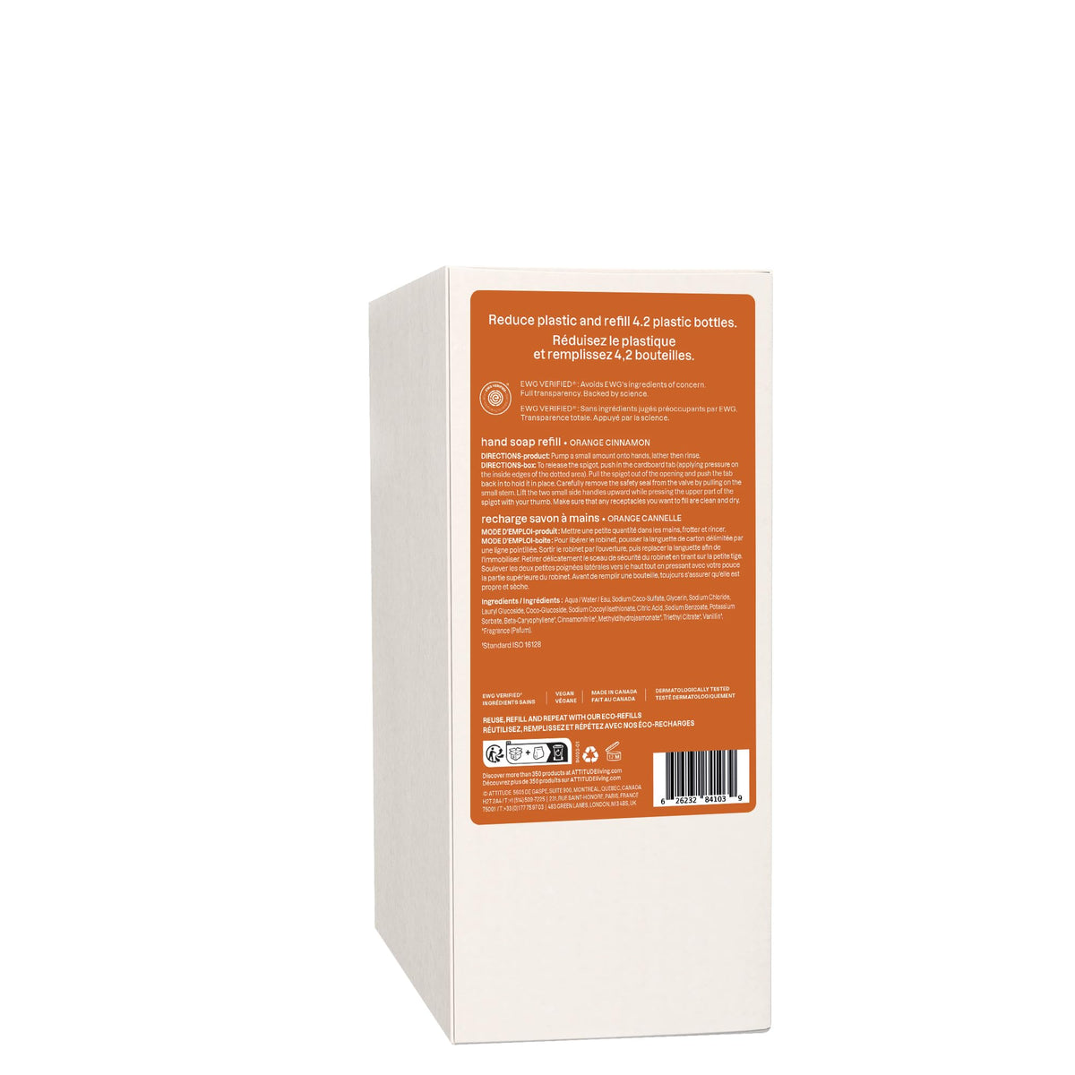 ATTITUDE refill bottle suitable for kitchen and bathroom use