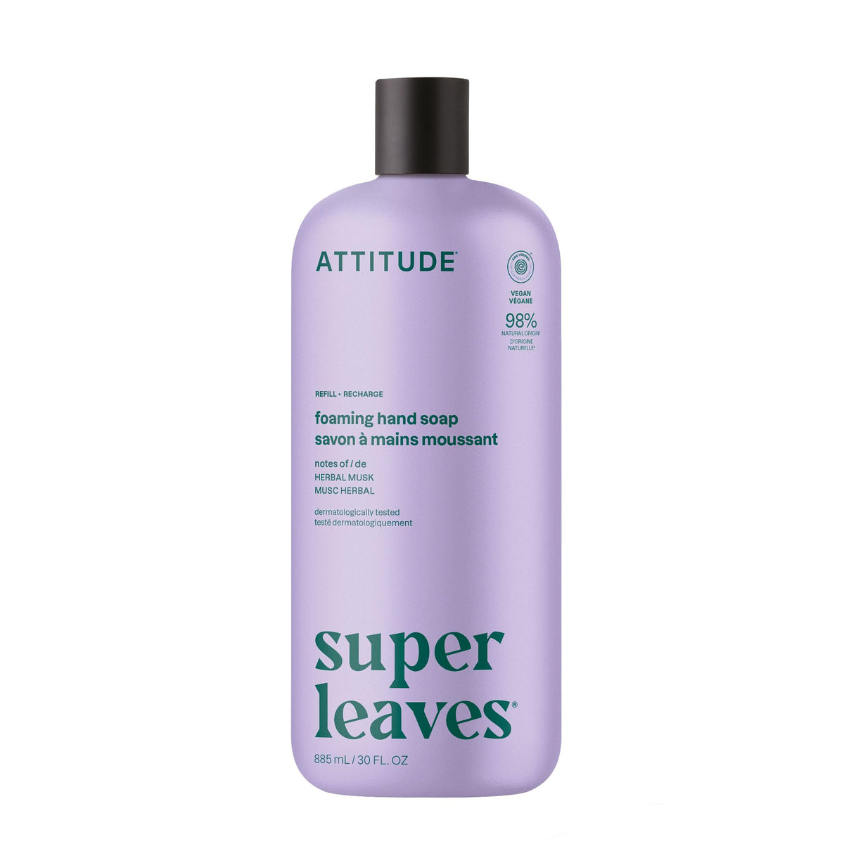 ATTITUDE foaming hand soap refill bottle showcases clean, eco-friendly packaging for daily hand hygiene.