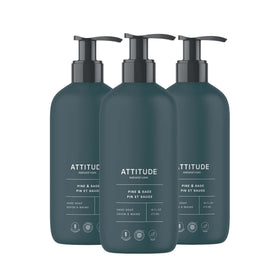 ATTITUDE Pine and Sage hand soap bottle pour for quick cleansing